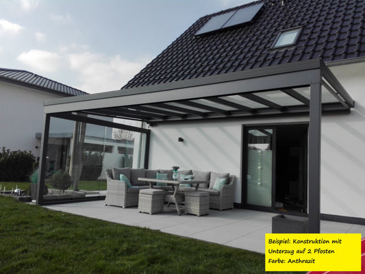 Terrassendach Breite 11001mm - 12000mm ohne Dacheindeckung